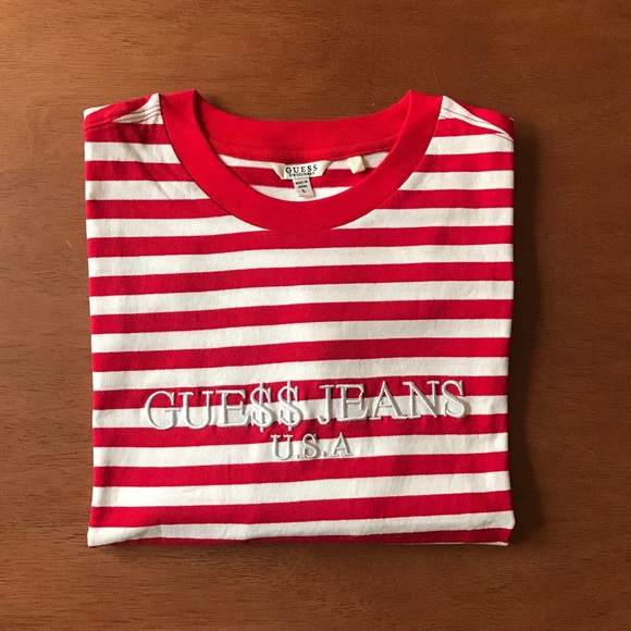 Asap Rocky Guess Red “Where’s Waldo” Striped Tee - Picture 1 of 4
